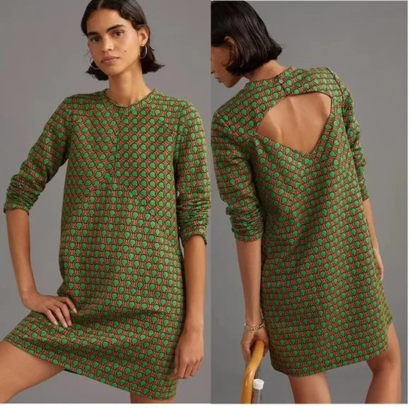 Anthropologie Maeve Jacquard Shift Mini Dress new with tag XL - Picture 1 of 6